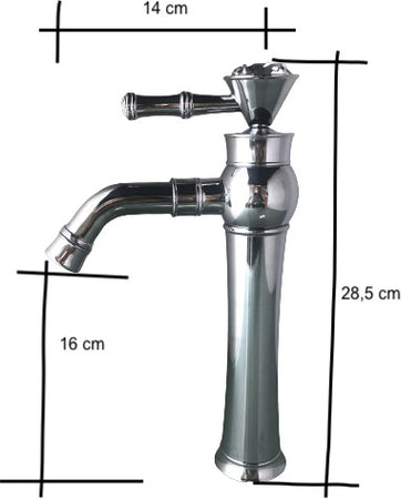 Rubinetto miscelatore joystick per bagno o cucina, vintage con cristalli