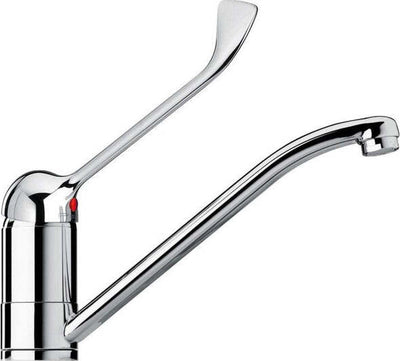 Rubinetto-Miscelatore-Lavabo-Comando-A-Gomito-Con-Leva-Lunga-Clinica-Ristorante