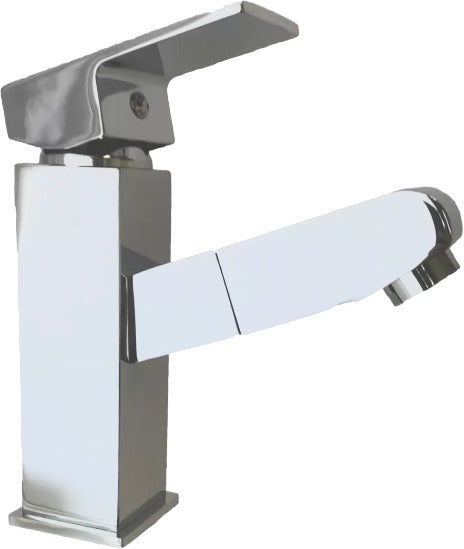 Rubinetto miscelatore lavabo con doccia estraibile
