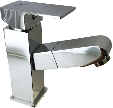 Rubinetto miscelatore lavabo con doccia estraibile