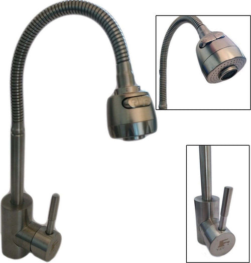 Rubinetto Miscelatore Monocomando Cucina Lavello Lavabo Con Doccetta Satinato Fai da te/Attrezzature per cucine e bagni/Impianti per la cucina/Rubinetti da cucina/Rubinetti per lavelli da cucina Trade Shop italia - Napoli, Commerciovirtuoso.it