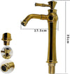 Rubinetto-Miscelatore-Monocomando-Lavabo-Lavello-Cucina-Alto-Ottone-Dorato-Oro
