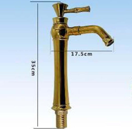 Rubinetto-Miscelatore-Monocomando-Lavabo-Lavello-Cucina-Alto-Ottone-Dorato-Oro