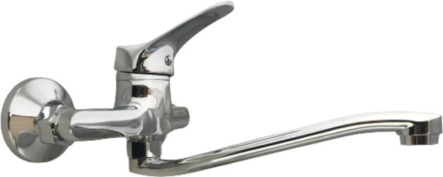 Rubinetto miscelatore per bagno o cucina con attacco a parete
