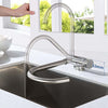 Rubinetto miscelatore per cucina abbattibile sottofinestra acciaio inox satinato/opaco