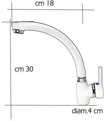 Rubinetto miscelatore Per Cucina Finitura Granito Bianco Opaco