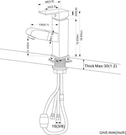 Rubinetto-Miscelatore-Per-Lavandino-Lavabo-Cromato-Con-Doccetta-Estraibile