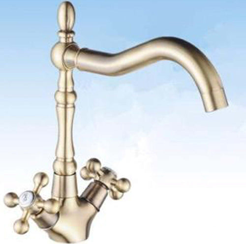 Rubinetto Miscelatore Per Lavello Cucina A Croce Comando A Vite Alto Bronzato Fai da te/Attrezzature per cucine e bagni/Impianti per la cucina/Rubinetti da cucina/Rubinetti per lavelli da cucina Trade Shop italia - Napoli, Commerciovirtuoso.it