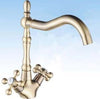 Rubinetto-Miscelatore-Per-Lavello-Cucina-A-Croce-Comando-A-Vite-Alto-Bronzato