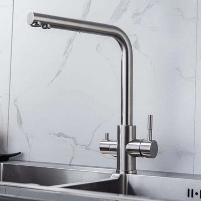 Rubinetto-Monocomando-Lavello-Cucina-3-Vie-Acqua-Fredda-E-Calda-Girevole-360°