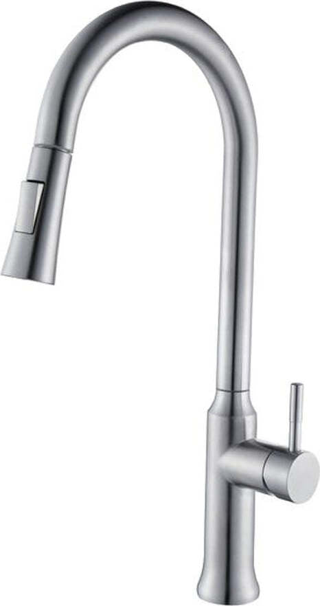 Rubinetto-Monocomando-Lavello-Cucina-Con-Doccetta-Estraibile-A-Canna-Alta-Lunga