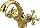 Rubinetto Per Bagno Da Lavabo Miscelatore Doppia Manopola In Ottone Oro Lucido Fai da te/Attrezzature per cucine e bagni/Attrezzature per bagni/Rubinetti per lavandini bagno Trade Shop italia - Napoli, Commerciovirtuoso.it