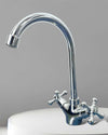 Rubinetto per bagno o cucina canna ad ombrello, stile vintage, in ottone pesante