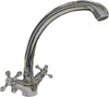 Rubinetto per bagno o cucina Epoca Vintage Alto Maniglie A Stella, Cromato In Ottone