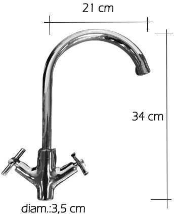 Rubinetto per bagno o cucina maniglie a croce, moderno