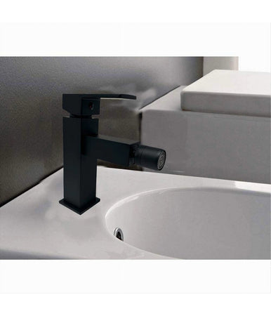 Rubinetto Per Bagno Ultra Moderno Miscelatore Orientabile Bidet Nero Opaco 87208