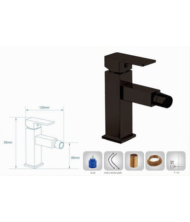 Rubinetto Per Bagno Ultra Moderno Miscelatore Orientabile Bidet Nero Opaco 87208