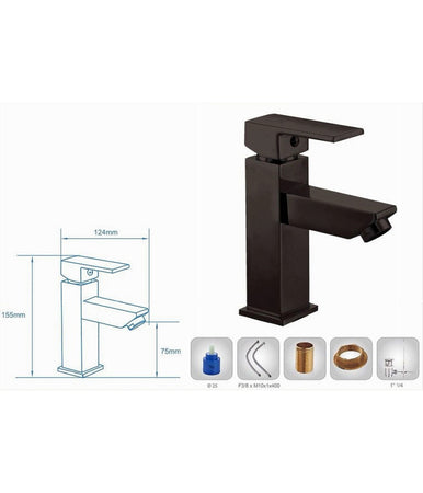 Rubinetto Per Bagno Ultra Moderno Miscelatore Orientabile Lavabo Nero Opaco 87207