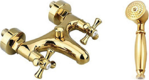 Rubinetto Per Bagno Vasca Doccia Miscelatore Doppia Manopola In Ottone Oro Lucido Casa, arredamento e bricolage > Accessori Bagno > Rubinetti Bagno Trade Shop italia - Napoli, Commerciovirtuoso.it