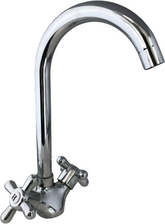 Rubinetto per cucina o bagno con maniglie a stella stile retrò vintage