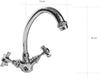 Rubinetto per cucina o bagno vintage retro in ottone con canna girevole