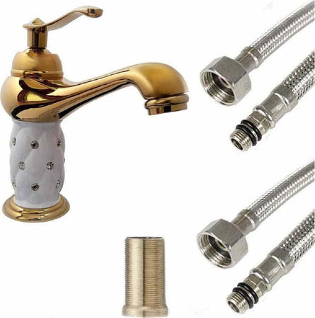 Rubinetto Per Lavabo Con Brillantini Miscelatore Bagno Monoforo Oro Basso 52149 Fai da te/Attrezzature per cucine e bagni/Attrezzature per bagni/Rubinetti per lavandini bagno Trade Shop italia - Napoli, Commerciovirtuoso.it