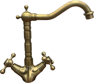 Rubinetto per lavabo cucina bronzato stile vintage lavorato