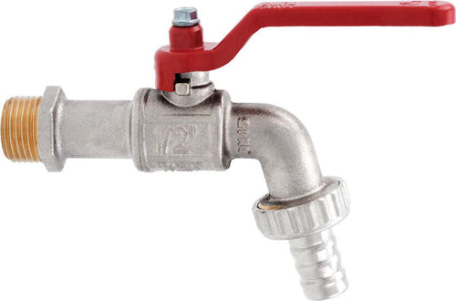 Rubinetto portagomma a sfera con maniglia a leva in ottone nichelato Giardino e giardinaggio/Attrezzi da giardino e attrezzature per l'irrigazione/Attrezzature per l'irrigazione/Rubinetti La Zappa - Altamura, Commerciovirtuoso.it