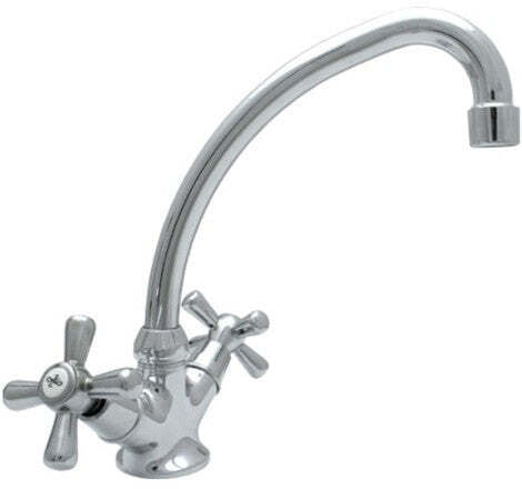 Rubinetto tradizionale retrò per bagno o cucina maniglie a stella