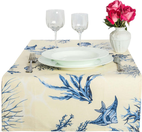 Runner Da Tavola In 100% Cotone Stampa Digitale Dai Colori Vivi Ed Intensi Lavabile In Lavatrice Made In Italy Coralli Blu Casa e cucina/Tessili per la casa/Tessili da cucina/Runner Novilunio - Sesto San Giovanni, Commerciovirtuoso.it