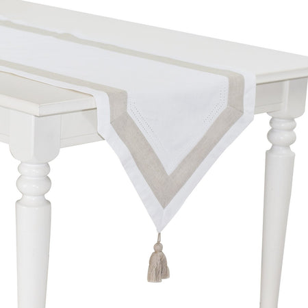 Runner da tavola Tres Chic con nappine 45 x 160 cm in cotone e lino Casa e cucina/Decorazioni per interni/Addobbi e decorazioni per ricorrenze/Decorazioni natalizie/Oggettistica MagiediNatale.it - Altamura, Commerciovirtuoso.it