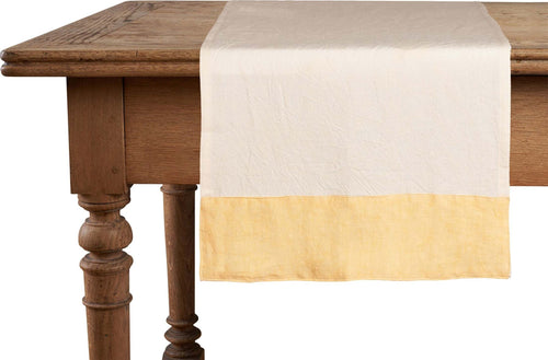 Runner In Misto Lino Con Elegante Bordo Applicato Made In Italy Naturale/giallo Pastello Casa e cucina/Tessili per la casa/Tessili da cucina/Runner Vanita di raso - Sesto San Giovanni, Commerciovirtuoso.it