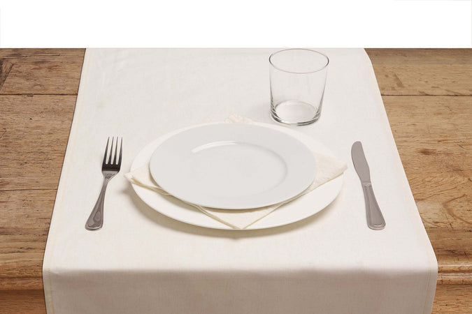 Runner In Misto Lino Con Elegante Bordo Applicato Made In Italy Naturale/ocra Casa e cucina/Tessili per la casa/Tessili da cucina/Runner Vanita di raso - Sesto San Giovanni, Commerciovirtuoso.it