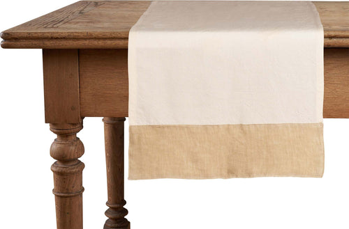 Runner In Misto Lino Con Elegante Bordo Applicato Made In Italy Naturale/sabbia Casa e cucina/Tessili per la casa/Tessili da cucina/Runner Vanita di raso - Sesto San Giovanni, Commerciovirtuoso.it