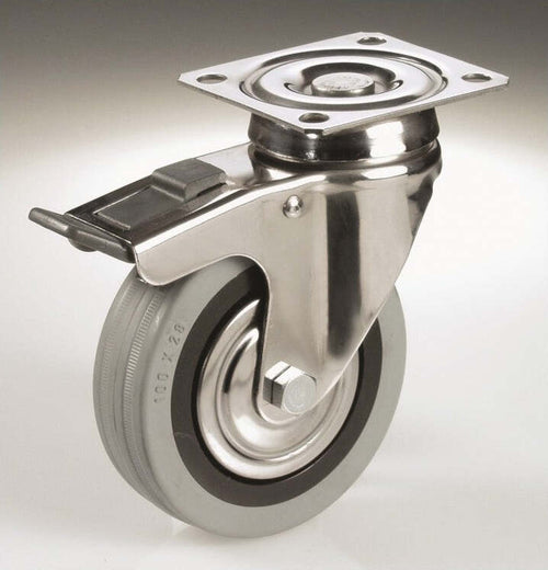 RUOTA GRIGIA CON PIASTRA GIREVOLE E FRENO TBBP CEBORA DIAMETRO 60 80 100 125 Fai da te/Prodotti per la costruzione/Prodotti per il trasporto materiali/Rotelle industriali/Rotelle piatte Trade Shop italia - Napoli, Commerciovirtuoso.it