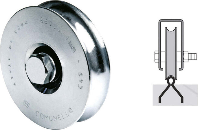 RUOTA-PER-CANCELLI-GOLA-A-'U'-ø-100-2-cuscinetti-315-Comunello