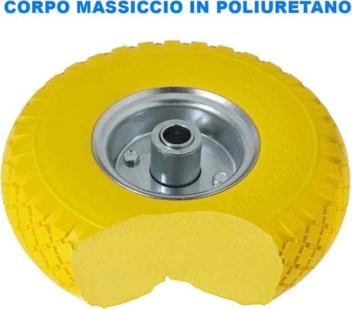 Ruota Piena Antiforatura Pu Gialla Carrello Carriola 25cm Cerchio In Acciaio Casa, arredamento e bricolage > Bricolage e fai da te > Ruote Girevoli Trade Shop italia - Napoli, Commerciovirtuoso.it
