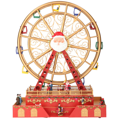 Ruota panoramica gigante decorazione per villaggio di Natale con luci h 49 cm