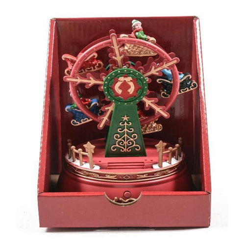 Giostra carosello ruota panoramica con musica luci e movimento a batteria decorazione natalizia