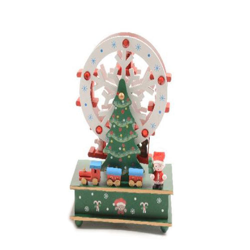Ruota panoramica carillon in legno per decorazione natalizia