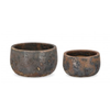 Set 2 PortaVaso Duyen Tondo in terra cotta smaltata per uso interno ed esterno.