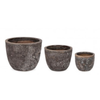 Set 3 PortaVaso Duyen Svas in terracotta smaltata per uso interno ed esterno.
