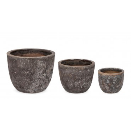 Set 3 PortaVaso Duyen Svas in terracotta smaltata per uso interno ed esterno.