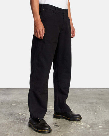 Rvca Pantaloni Uomo Chainmail Neri Pantalone Relaxed Con Ginocchia Rinforzate Nero 5 Tasche 100% Cotone Moda/Uomo/Abbigliamento/Pantaloni Snotshop - Roma, Commerciovirtuoso.it