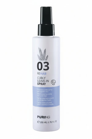 Spray Leave-In Ricci Puring Rehab 03 – Ristrutturante Anticrespo con Proteine Seta e Grano, Idratante e Definizione Ricci