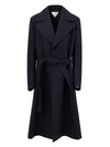 Bottega Veneta Trench Double Cotton Canvas in Blu da donna