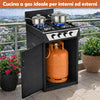 CUCINA A GAS 4 FUOCHI - FORNELLO A GAS 4 FUOCHI CON VANO   PORTABOMBOLA | NERO