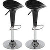 Set 2 Sgabelli Cucina Regolabile Acciaio e ABS Sgabello Girevole Nero Casa Bar