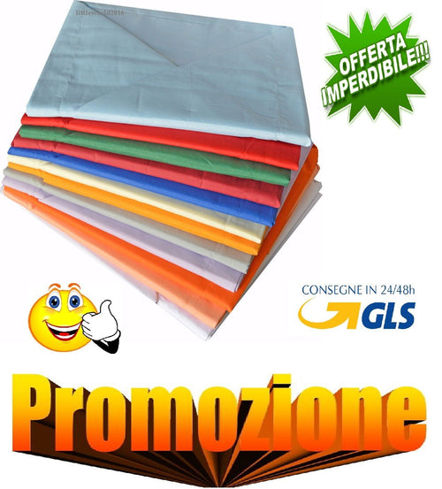 Completo letto lenzuola matrimoniale tinta unita cotone due posti MADE IN ITALY
