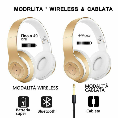 Cuffie Headphones Wireless Bluetooth L150 Con Microfono Musica Chiamate